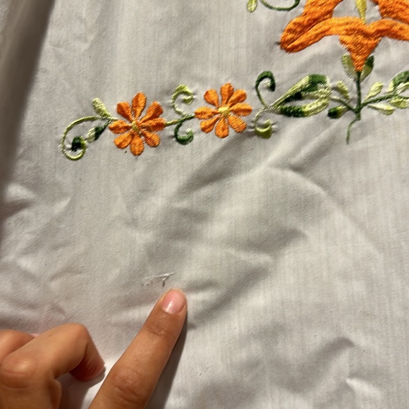 HIPPIE BOHO MEXICAN 1970s Vintage EMBROIDERED TUNIC TOP BLOUSE (#47) - Picture 6 of 7